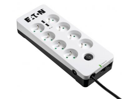 Eaton Protection Box 8 Tel@ USB FR, přepěťová ochrana, 8 zásuvek, 2x USB nabíječka, 1m