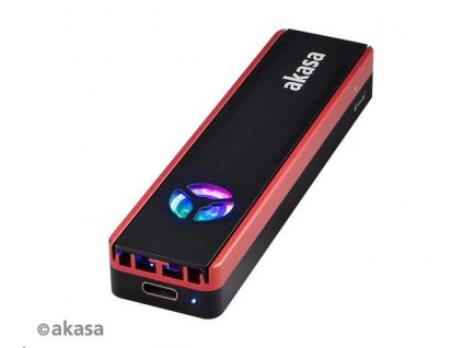 AKASA externí box Vegas SSD Mate, pro M.2 SATA/NVMe SSD, USB 3.2 Gen 2, 10Gb/s, RGB, hliník