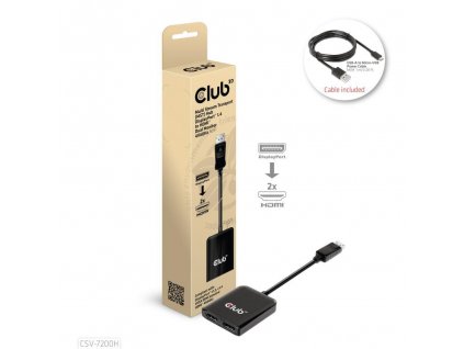 Club3D hub MST (Multi Stream Transport) DisplayPort 1.4 na 2xHDMI Dual Monitor 4K60Hz (M/F)