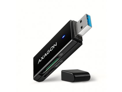 AXAGON CRE-S2N, USB-A 3.2 Gen 1 - SUPERSPEED čtečka karet, 2-slot & lun SD/microSD, podpora UHS-I