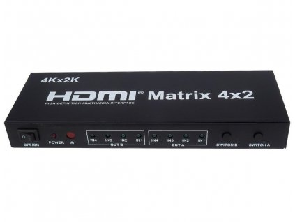 PremiumCord HDMI matrix switch 4:2,s audiem, rozlišení 4Kx2K