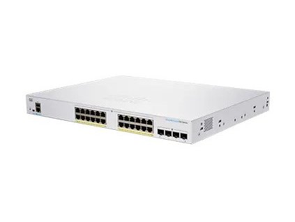 Cisco switch CBS250-24P-4X (24xGbE,4xSFP+,24xPoE+,195W,fanless) - REFRESH