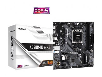 ASRock MB Sc AM5 A620M-HDV/M.2, AMD A620, 2xDDR5, HDMI, DP