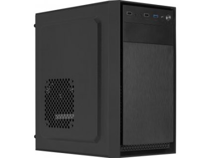 EUROCASE skříň MC X104 black, micro tower, 1x USB 3.0, 2x USB 2.0, 2x audio, bez zdroje