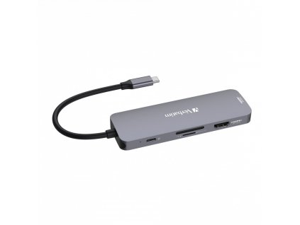 VERBATIM Hub USB-C Pro Multiport 8 Port, 3x USB 3.2, 1x USB-C, 2xHDMI, microSD/SD, šedá