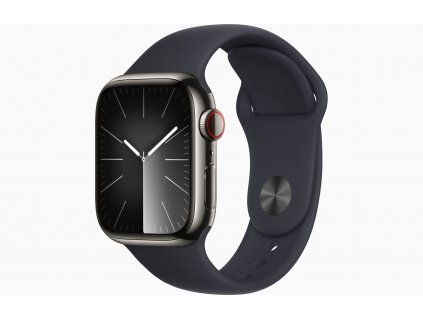 Apple Watch S9 Cell/45mm/Graphite/Sport Band/Midnight/-S/M