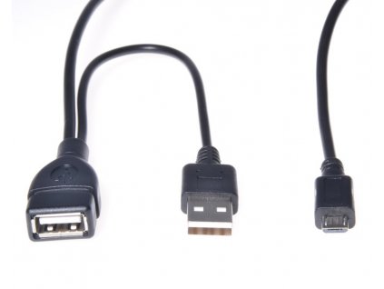 Kabel USB A/female+USB A/male - Micro USB/male OTG