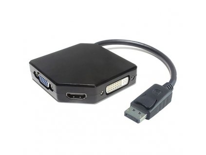 Adaptér DisplayPort - HDMI + DVI + VGA 1080p (4K over HDMI)