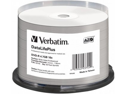 Médium Verbatim DVD-R AZO 4.7GB 16x DL+ Wide Printable NON-ID 50ks/bal