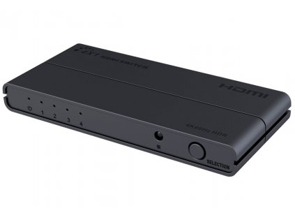 Switch HDMI 4:1 s podporou rozlišení 4Kx2K@60Hz 1080P, HDR, s ovládáním tlačítkem a dálkovým ovladačem