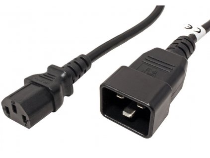 Kabel propojovací 230V IEC 320 C13 - IEC 320 C20 10A 1m