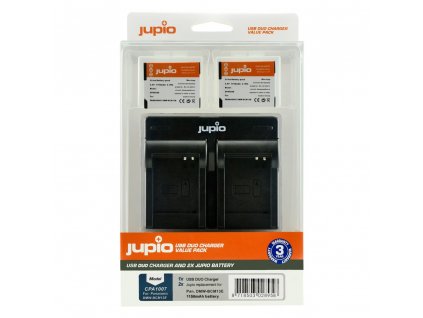 Set Jupio 2x DMW-BCM13E 1150mAh + USB duální nabíječka