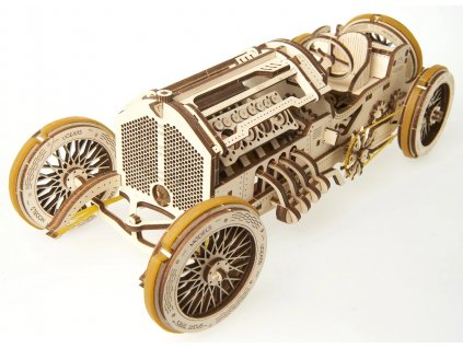 Hračka Ugears 3D dřevěné mechanické puzzle U9 Auto (Grand Prix)