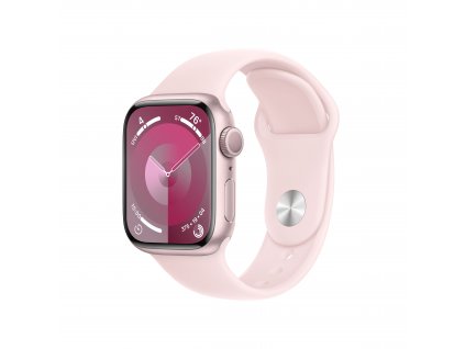 Apple Watch Series 9 GPS 41mm Pink Aluminium Case with Light Pink Sport Band - M/L