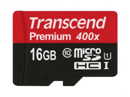 Transcend 16GB microSDHC UHS-I 400x Premium (Class 10) paměťová karta (bez adaptéru)