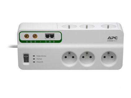 APC Home/Office SurgeArrest 6 Outlets with Phone and TV Coax Prot. 230V Czech