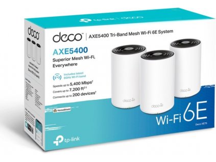 TP-Link Deco XE75 Pro(2-pack) - Multi-Gig 2,5 Gbps AXE5400 třípásmový Meshový Wi-Fi 6E systém, HomeShield (2-pack)