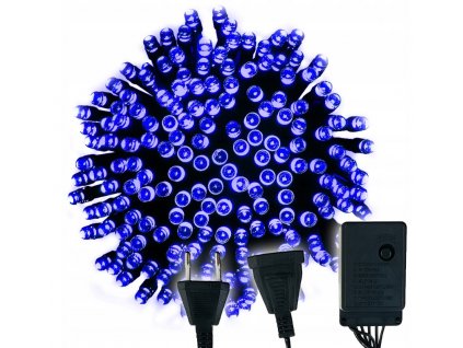 LED vánoční řetěz - 100LED - 10M - IP20 - 8 funkcí - modré
