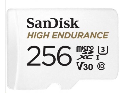 SanDisk MIcroSDXC karta 256GB High Endurance (R:100/W:40 MB/s, Class 10, U3 V30) + adaptér