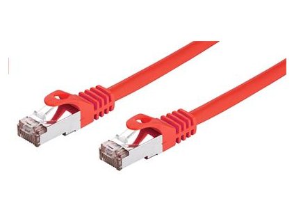 Kabel C-TECH patchcord Cat6, FTP, červený, 0,5m