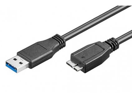 Kabel SuperSpeed USB3.0 A(M) - microUSB3.0 B(M), 0,5m, černý