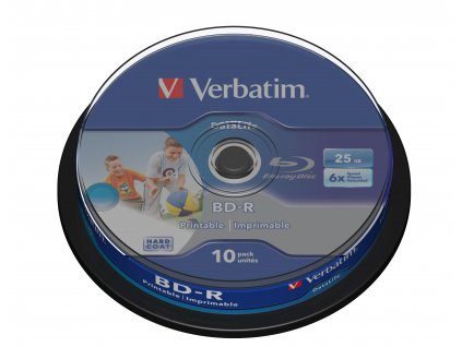 Médium Verbatim BD-R 25GB 6x HTL WIDE PRINTABLE spindle 10pck/BAL