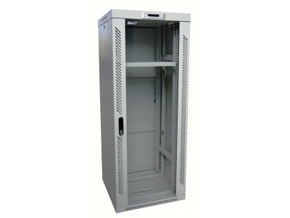 Rack LEXI-Net 19'' stojanový 18U/600x600 prosklené dveře, šedý, rozebíratelný