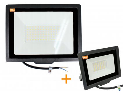 LED reflektor 100W - 7000 lm - neutrální bílá + LED reflektor 50W ZDARMA