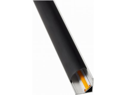 Rohový profil BRG-20 pro LED pásky, bílý, 1m + černé stínidlo + koncovky