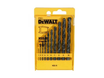 DeWALT Sada DT5911 vrtáků do železa průměr 1-10 mm 10 ks