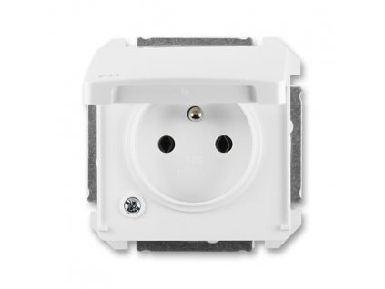 ABB SWING Zásuvka 5518G-A02989 B s clonkami a víčkem, s drápky, IP44, bílá (bílé víčko)