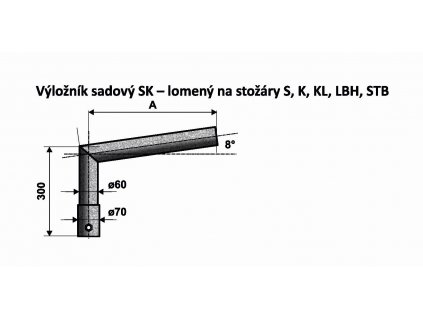 AMAKO Výložník SK 1/300 ŽZ sadový