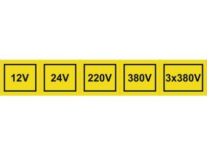CUPRO Tabulka"12V,24V,220V,400V,3x400V"samolepící