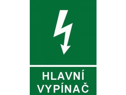 CUPRO Tabulka"HL.VYPÍNAČ" A6 F, samolepící