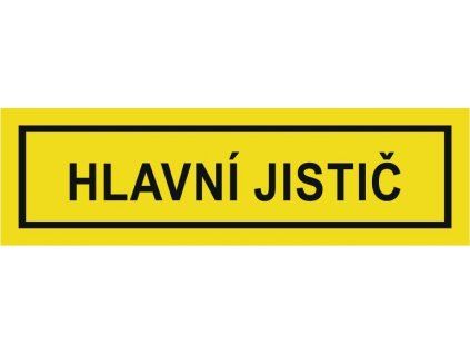 CUPRO Tabulka"HLAVNÍ JISTIČ" malá(1,9x6,5) samolepící