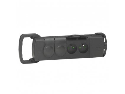 LEGRAND 4zásuvka 230V/16A 4x2P+T krytky pryž IP44 černá