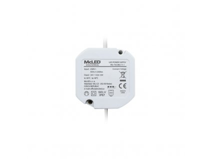 MCLED Napaječ LED DC24V/0,5A, pro LED pásky 12W, do elektroinstalační krabice, IP67