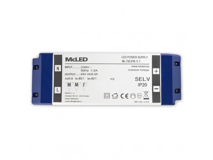 MCLED Napaječ LED 24V/8,3A ML-732.076.11.1 IP20, plastové provedení se svorkovnicí