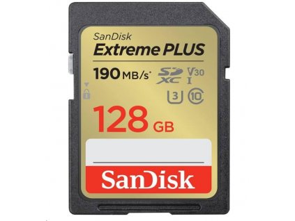 SanDisk SDXC karta 128GB Extreme PLUS (190 MB/s Class 10, UHS-I U3 V30)