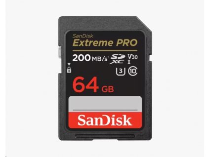 SanDisk SDXC karta 64GB Extreme PRO (200 MB/s Class 10, UHS-I U3 V30)