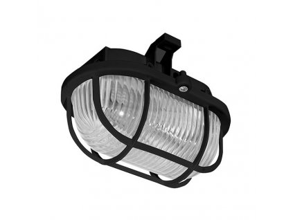 PANLUX Svítidlo OVAL PLAST 60W E27 IP44 černá