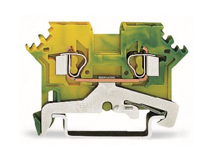 WAGO Svorka 280-607 2vodičová, řadová, boční držáky značení, na DIN lištu 35 × 15 a 35 × 7,5, CAGE CLAMP®, 2,50 mm², zelenožlutá
