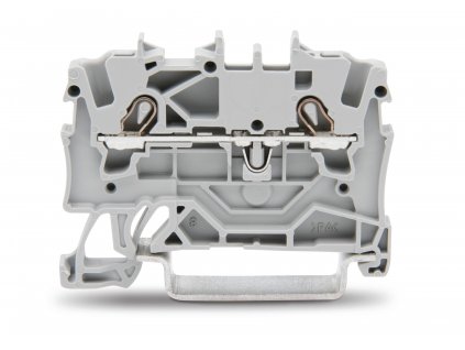 WAGO Svorka 2001-1201 2vodičová průchozí, boční a středový popis, na DIN lištu 35 × 15 a 35 × 7,5, Push-in CAGE CLAMP®, 1,50 mm², šedá