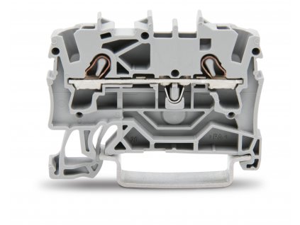 WAGO Svorka 2002-1201 2vodičová průchozí, boční a středový popis, na DIN lištu 35 × 15 a 35 × 7,5, push-in CAGE CLAMP®, 2,50 mm², šedá