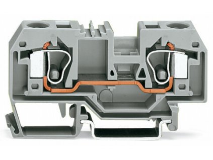 WAGO Svorka 284-901 CAGE CLAMP® 2vodičová, průchozí, na DIN lištu 35x15mm a 35x7,5mm 57A šedá