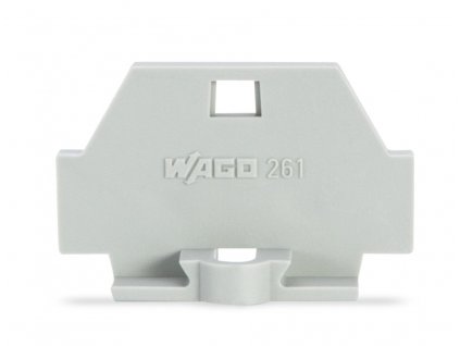 WAGO Bočnice 261-361 koncová s upevňovací přírubou, šedá