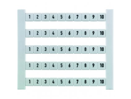 WEIDMÜLLER Označení svorek - Štítek DEK 5 FWZ 1-10, 50 štítků = 5 řad po deseti štítcích