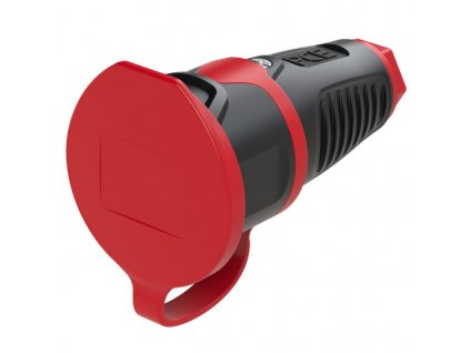 PCE Spojka PCE 2411-SRC 230V guma/polyamid, červená matice, dětská pojistka, víčko, IP 54, Taurus 2