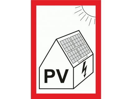 STRO.M Tabulka "PV" pro fotovoltaická zařízení A7, samolepící