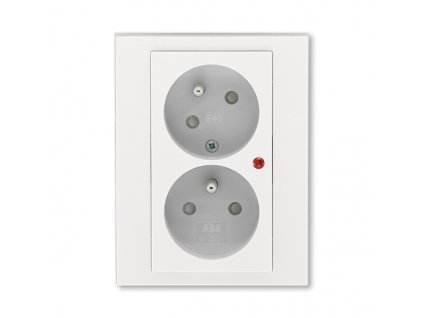 ABB LEVIT Dvojzásuvka 5593H-C02357 68 s ochranou před přepětím , IP40, perleťová/ledová bílá